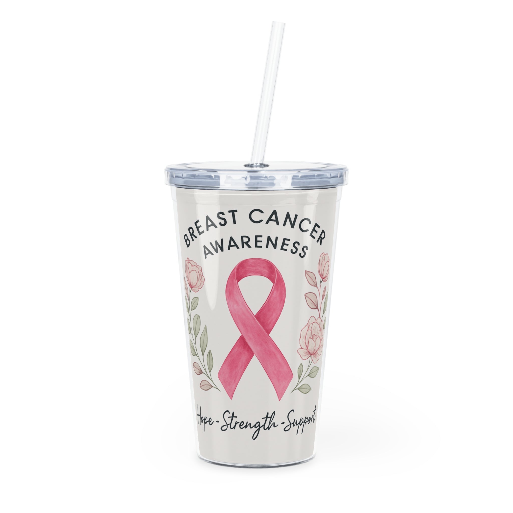 Plastic Tumbler with Straw