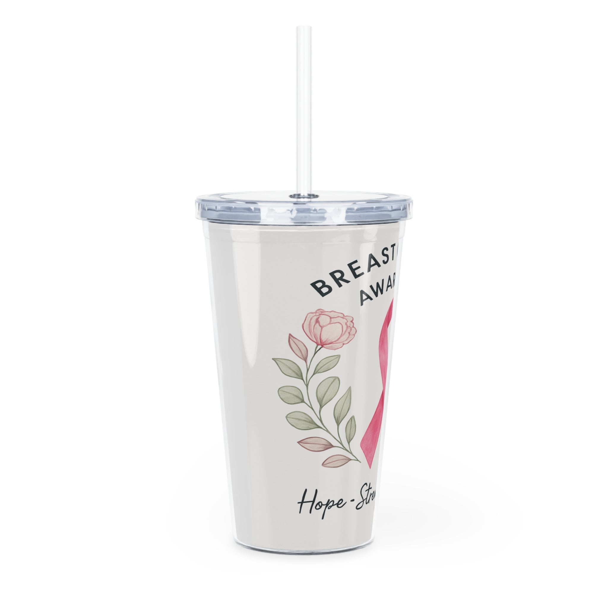 Plastic Tumbler with Straw
